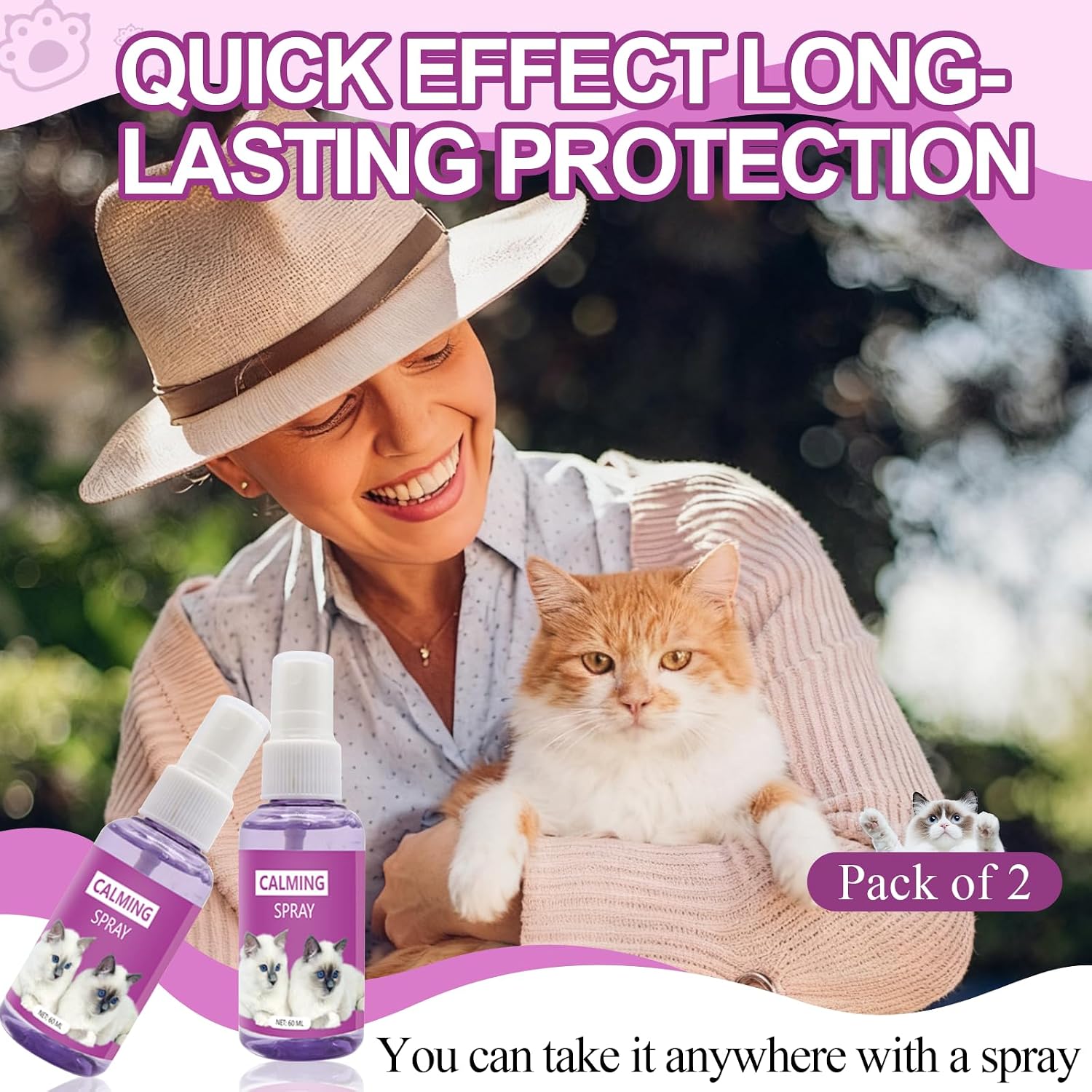Entspannungsspray fuer Katzen und Haustiere 2er Set 60 ml beruhigend