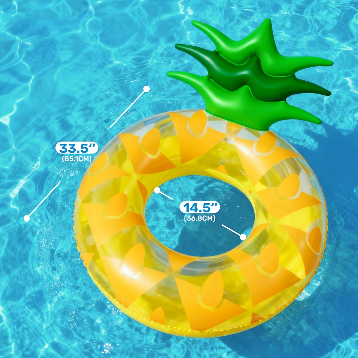 SYNCFUN Schwimmring Aufblasbare Ananas gelb/gruen Strand Poolspielzeug
