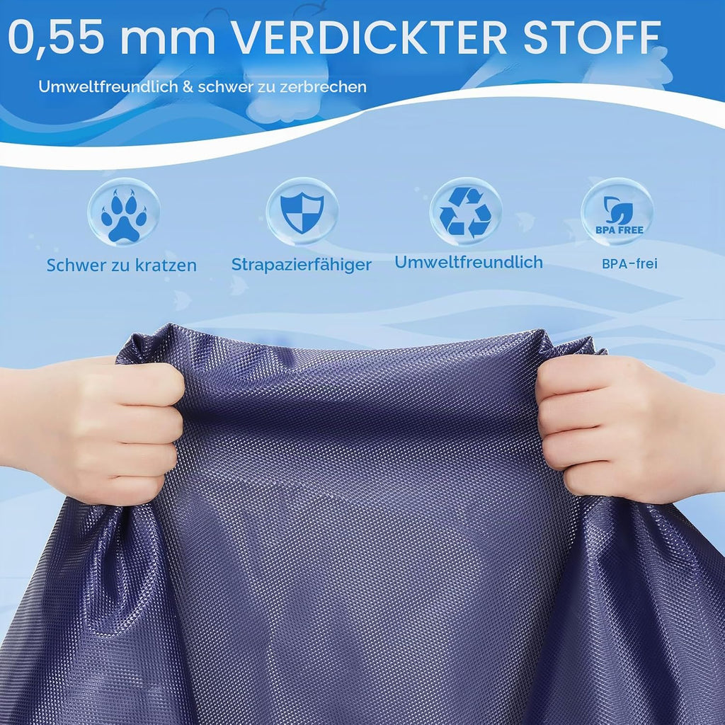 YAUNGEL Hundepool faltbar 150 cm rutschfest 0,55 mm robust fuer Garten 150cm-246c