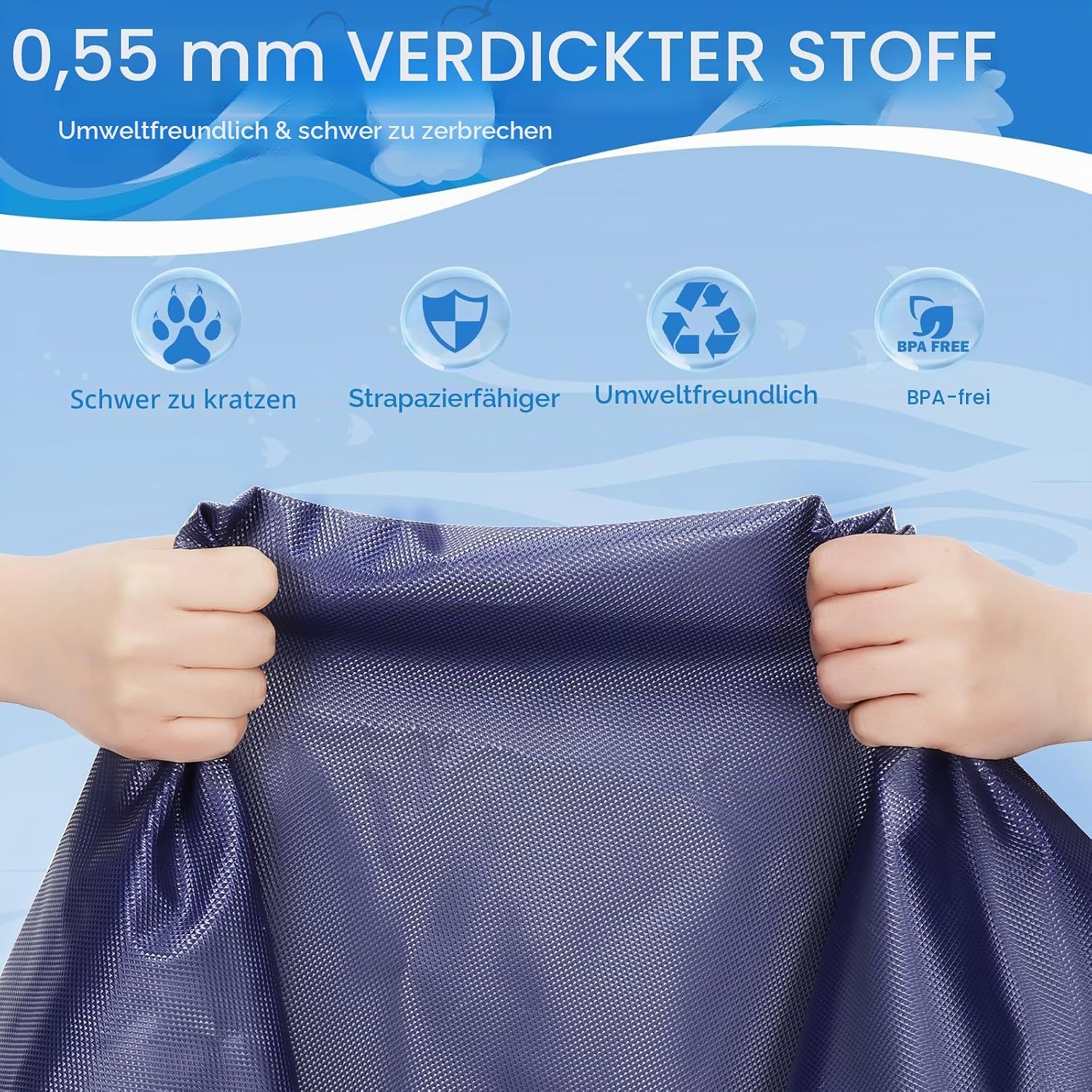 YAUNGEL Hundepool faltbar 150 cm rutschfest 0,55 mm robust fuer Garten 150cm-246c