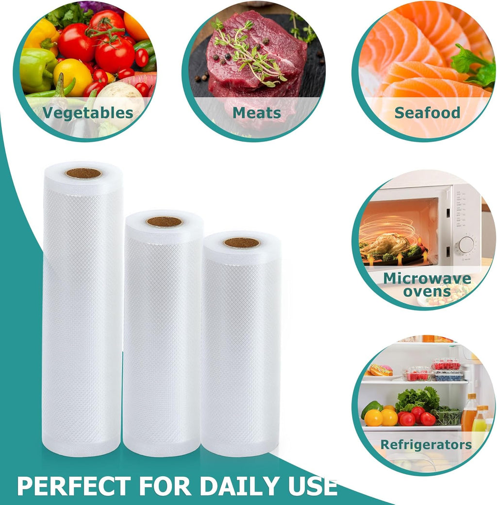 Vakuumbeutel Rollen 15×300 20×300 28×300 cm BPA-frei Sous‑Vide wiederverwendbar