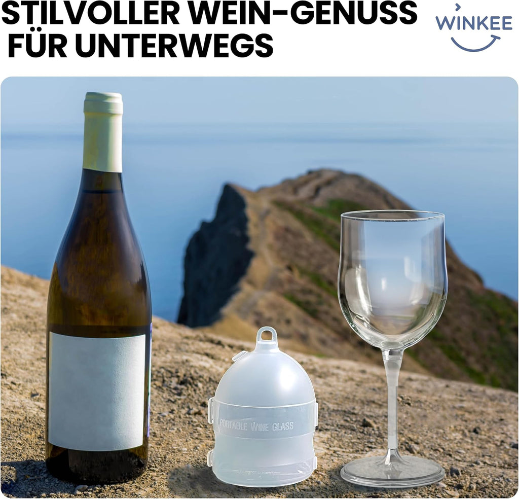 Winkee 2er Set Weinglaeser To Go BPA-frei Camping Glas Ersatz