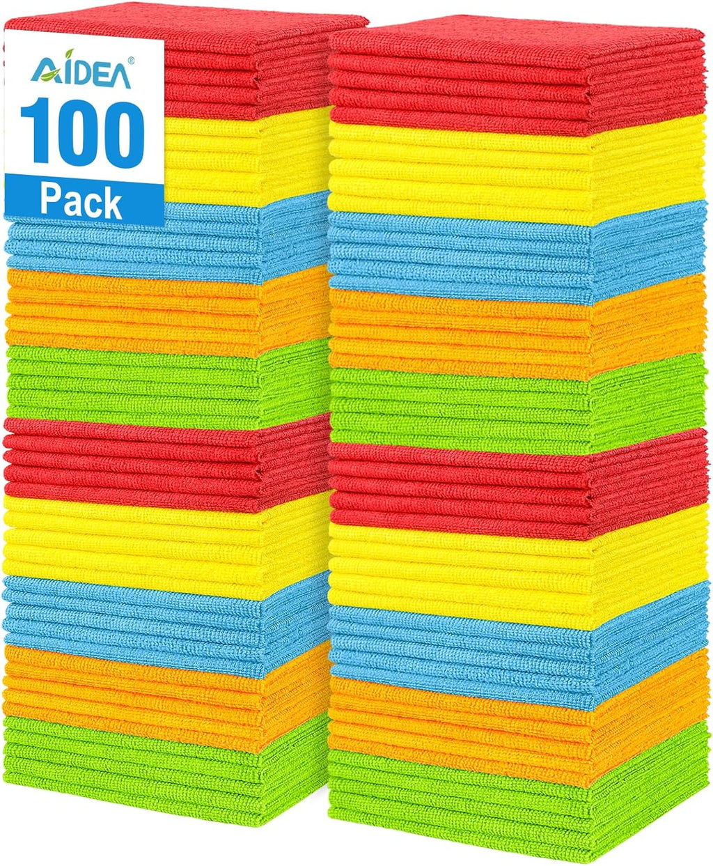 AIDEA Mikrofasertuecher 100 Stueck 30x30 cm Reinigungstuecher Haushalt