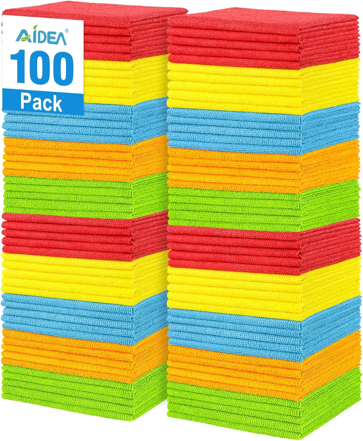 AIDEA Mikrofasertuecher 100 Stueck 30x30 cm Reinigungstuecher Haushalt
