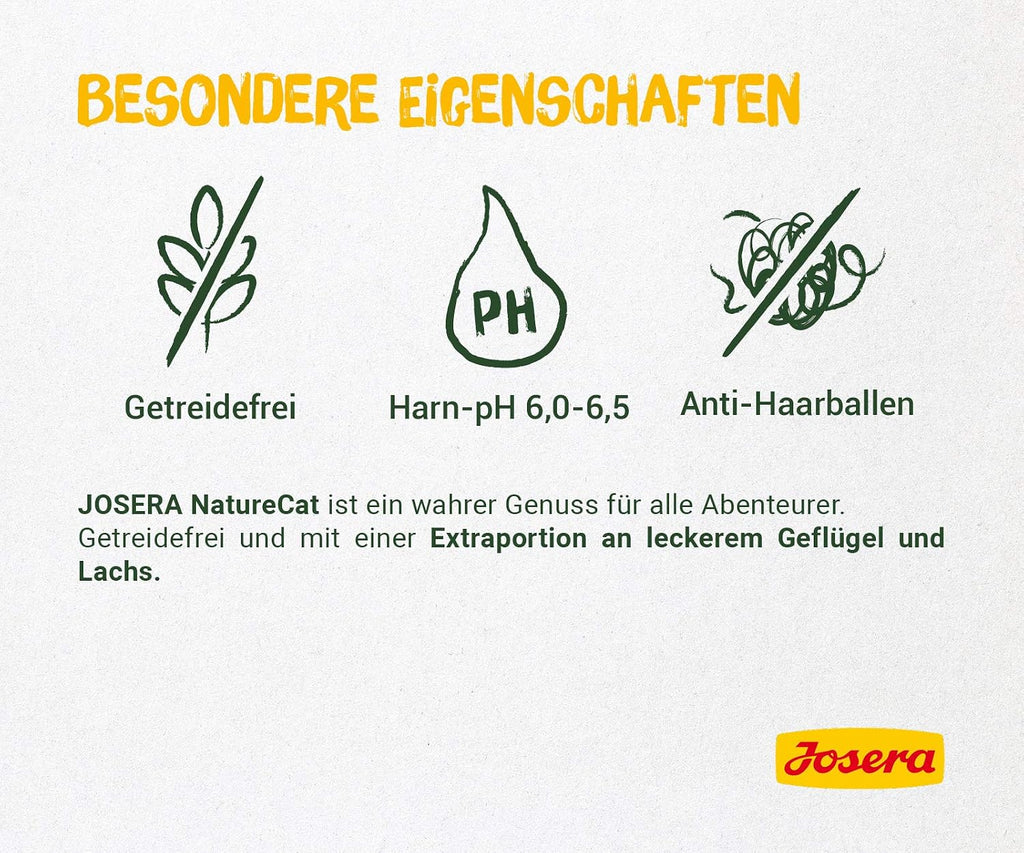 Josera NatureCat Katzenfutter getreidefrei mit Lachs und Gefluegel