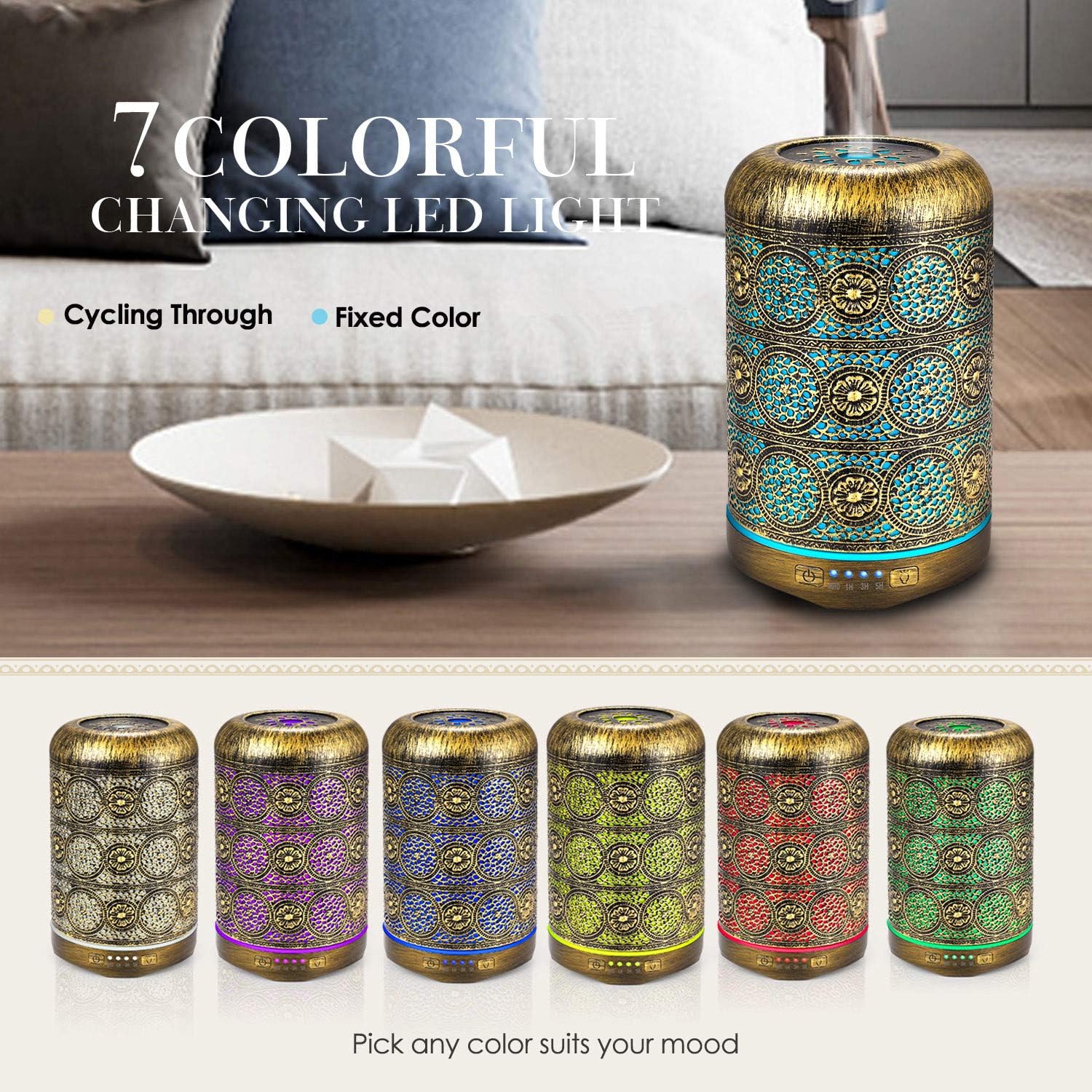 SALKING Aroma Diffuser Metall Duftdiffusor LED Gold