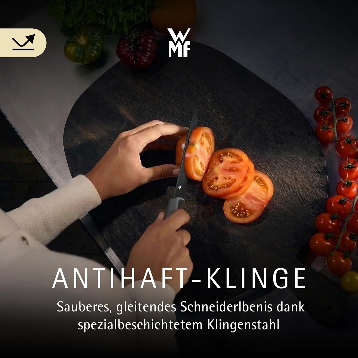 WMF Touch Messerset 2-teilig Kochmesser & Gemuesemesser Antihaft Schwarz