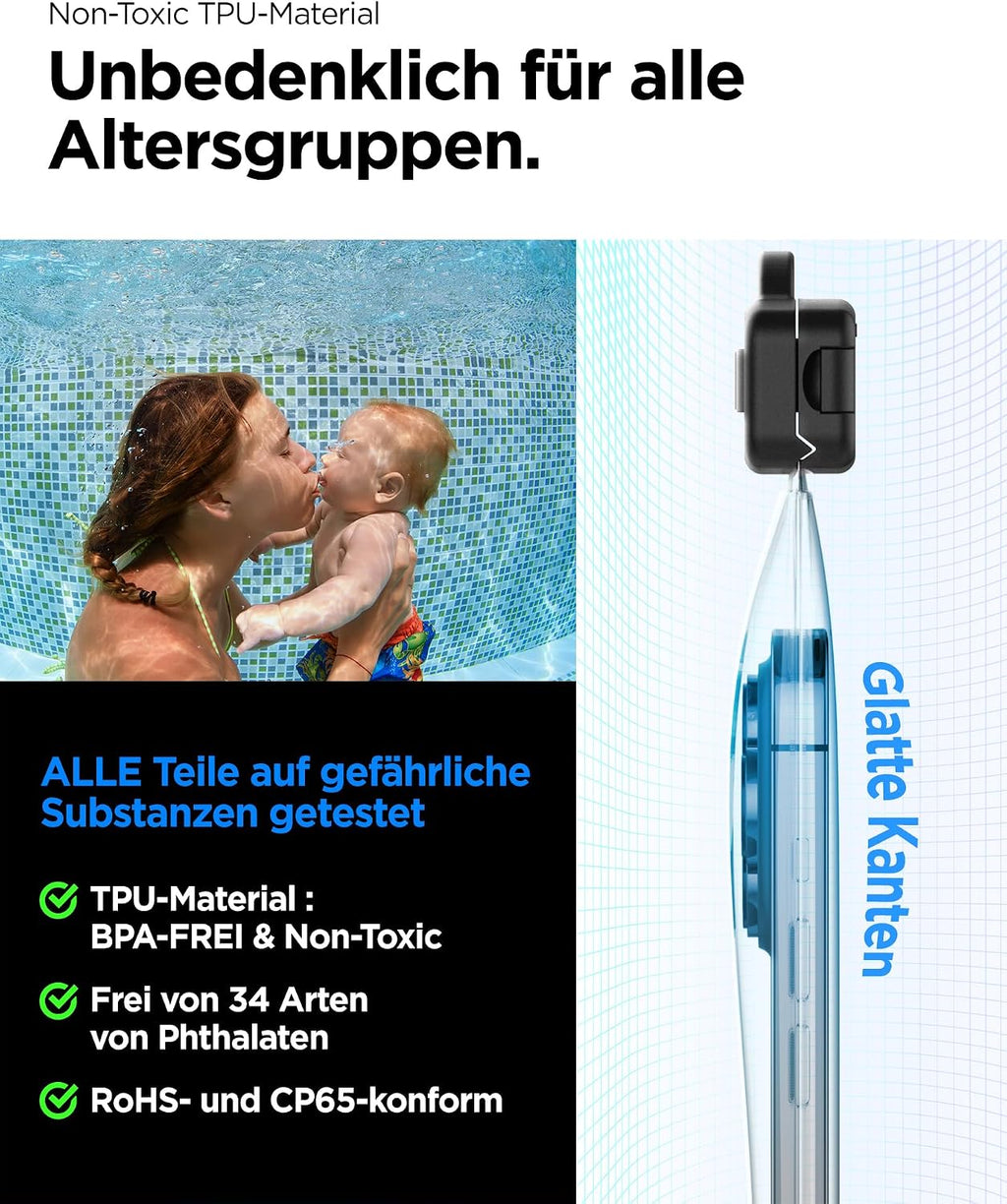 Spigen schwimmende wasserdichte Handyhuelle IPX8 bis 7" schwarz, 2er-Pack