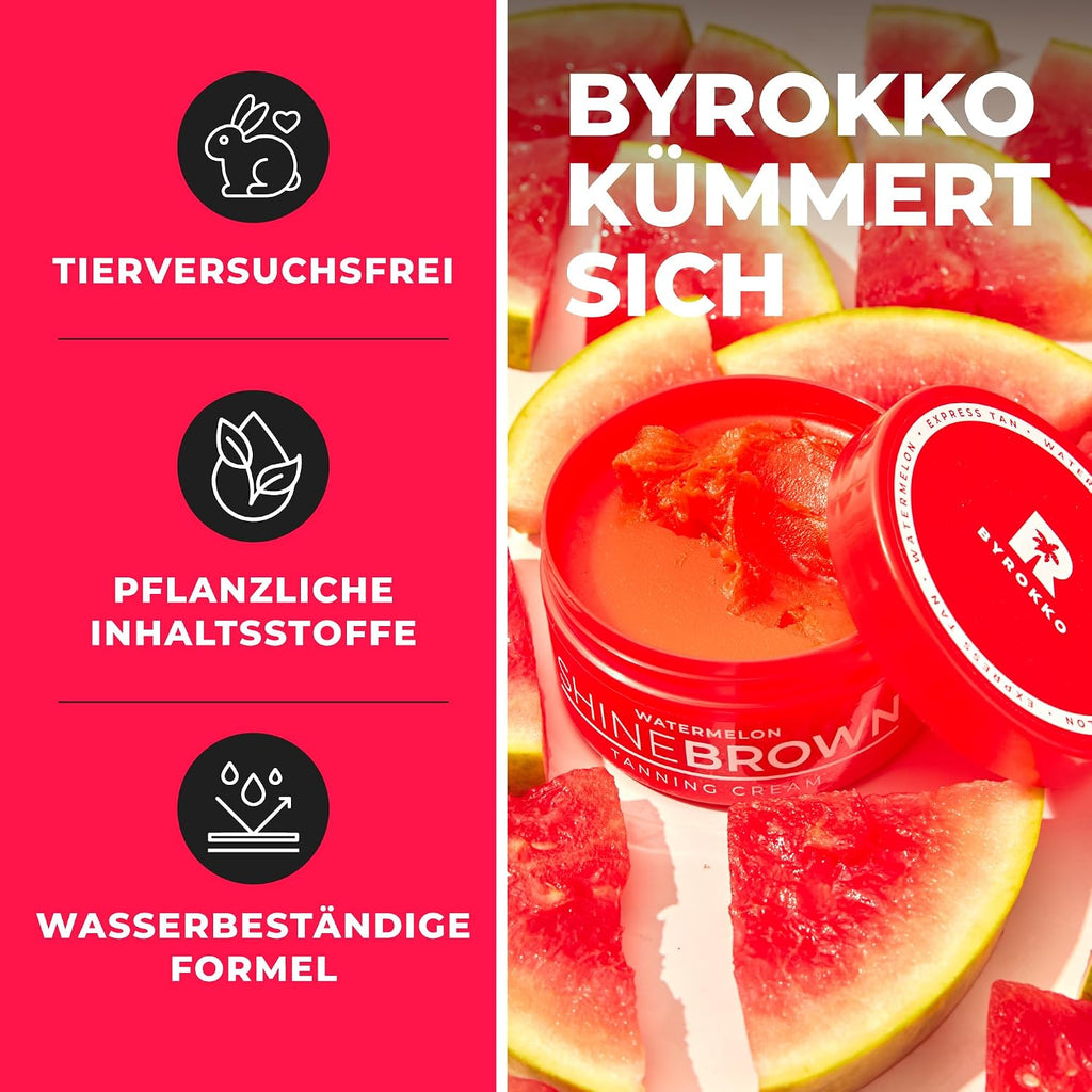 BYROKKO Shine Brown 200 ml Braeunungsbeschleuniger Creme fuer Sonne und Solarium