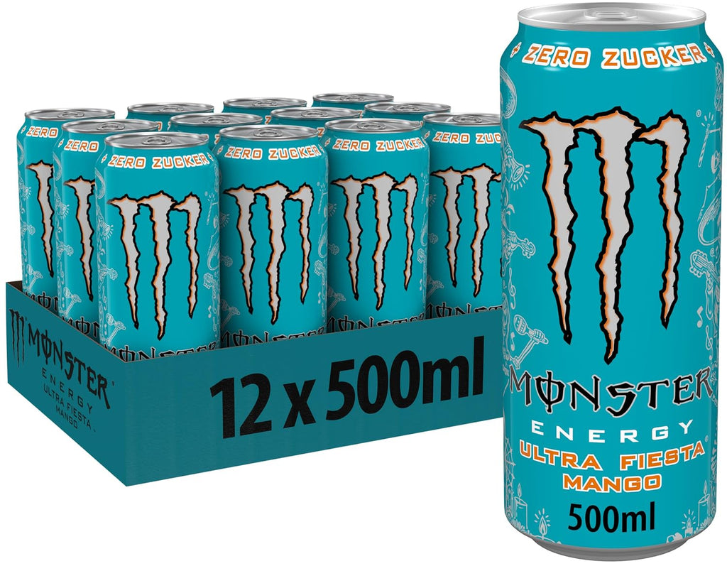 Monster Energy Ultra Fiesta Mango 12 x ohne Zucker, verschiedene Sorten