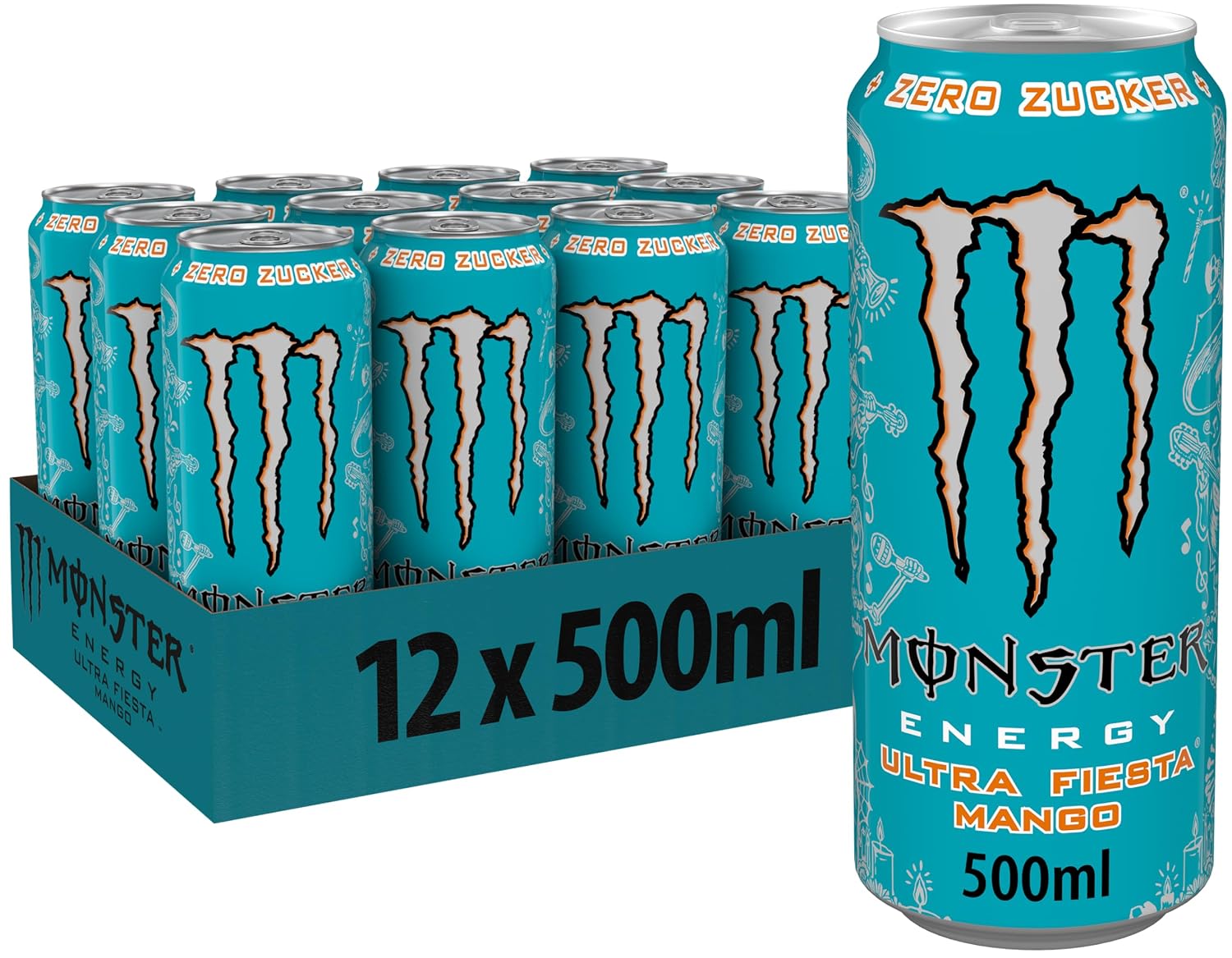 Monster Energy Ultra Fiesta Mango 12 x ohne Zucker, verschiedene Sorten