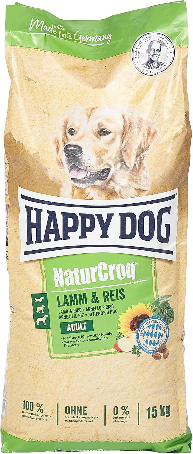 Happy Dog NaturCroq Lamm & Reis Trockenfutter mit Kräutern 15 kg