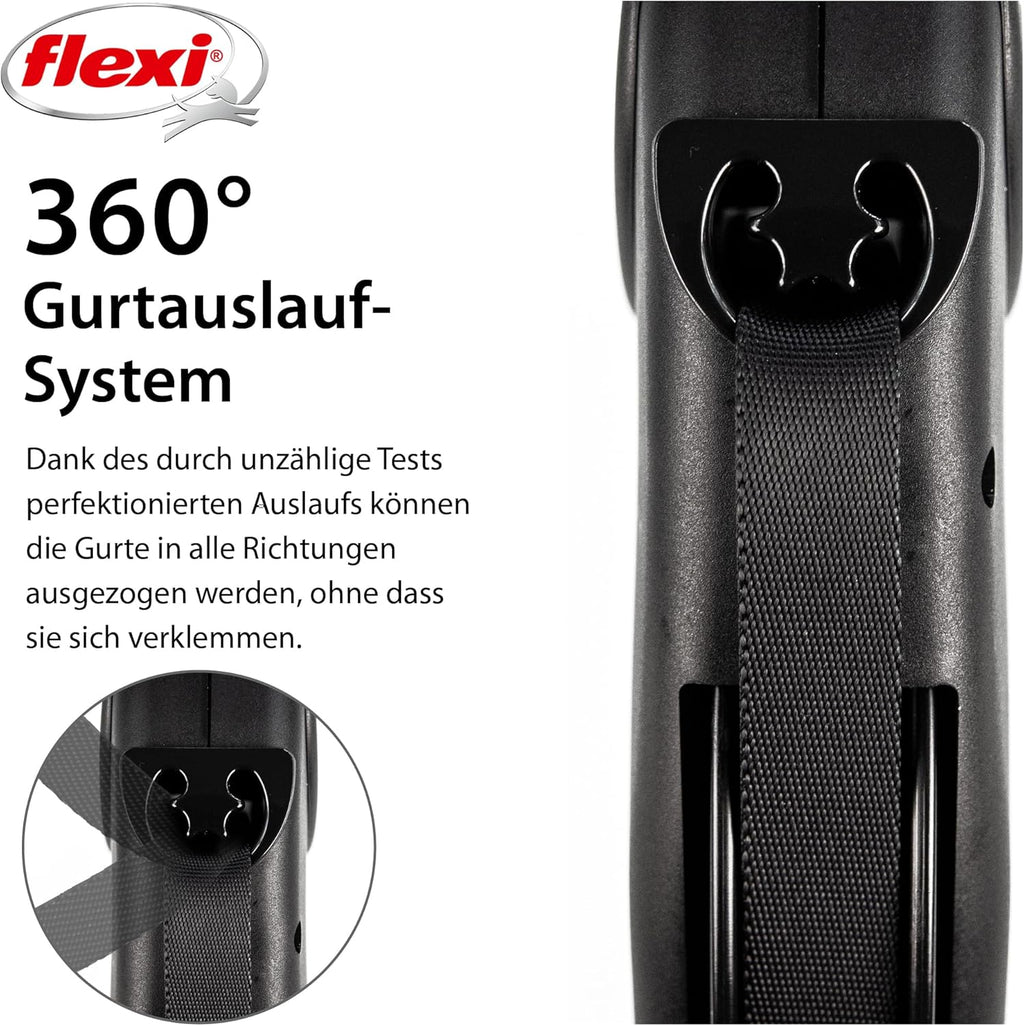 ausziehbare Hundeleine 8-10m Gurt Roll-Leine bis schwarz/neon-gelb