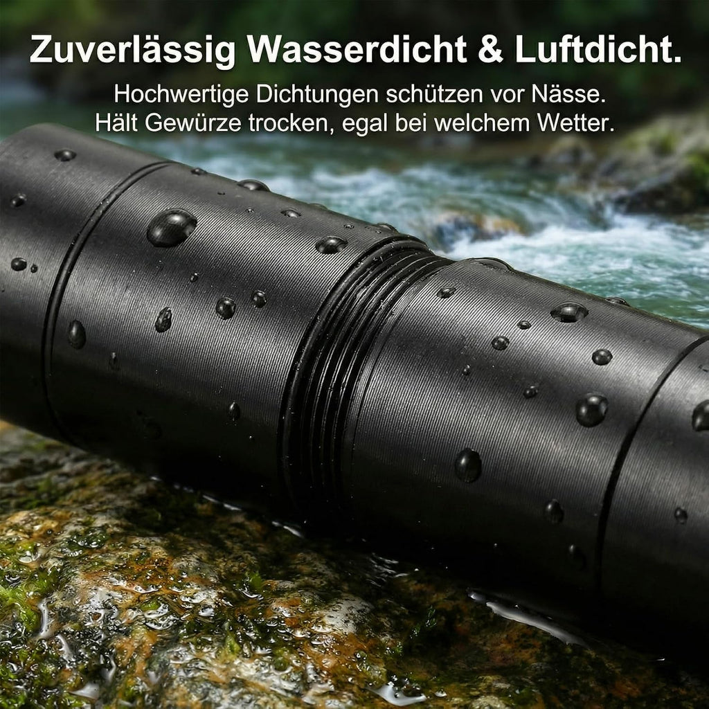 2er Set Gewuerzstreuer Aluminium 3-in-1 wasserdicht - Mini Gewuerzglaeser