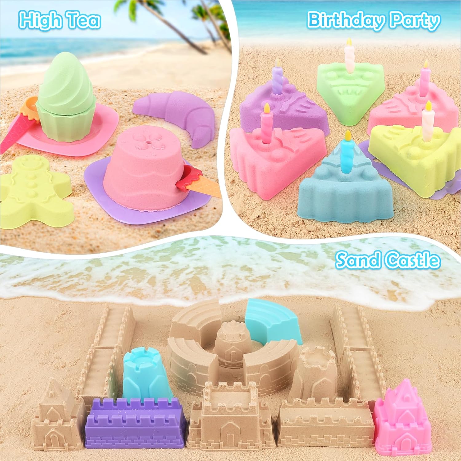 Sandspielzeug 49-teiliges Set mit Eimer Schaufel Foermchen Kinder Strandspielzeug