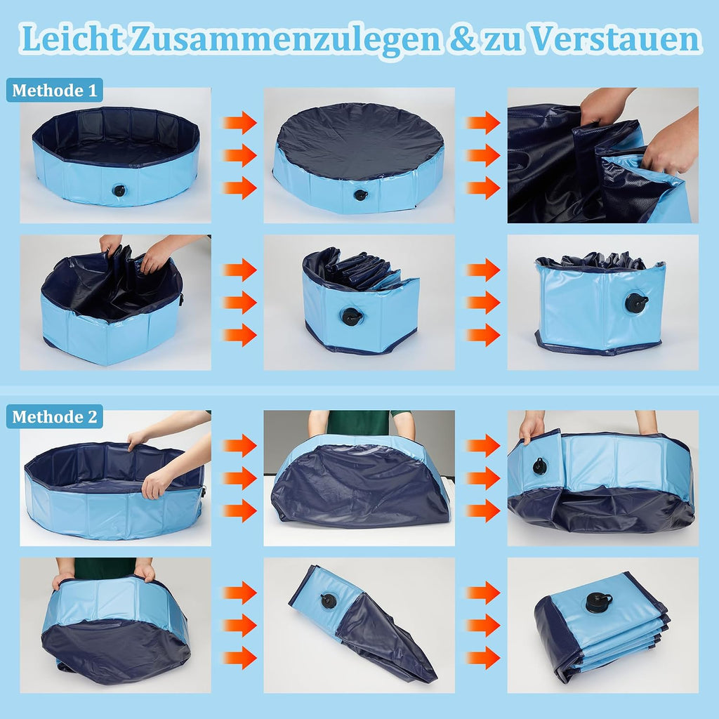 Faltbarer Hundepool 160x30 cm Hundebadewanne Planschbecken Baellebad