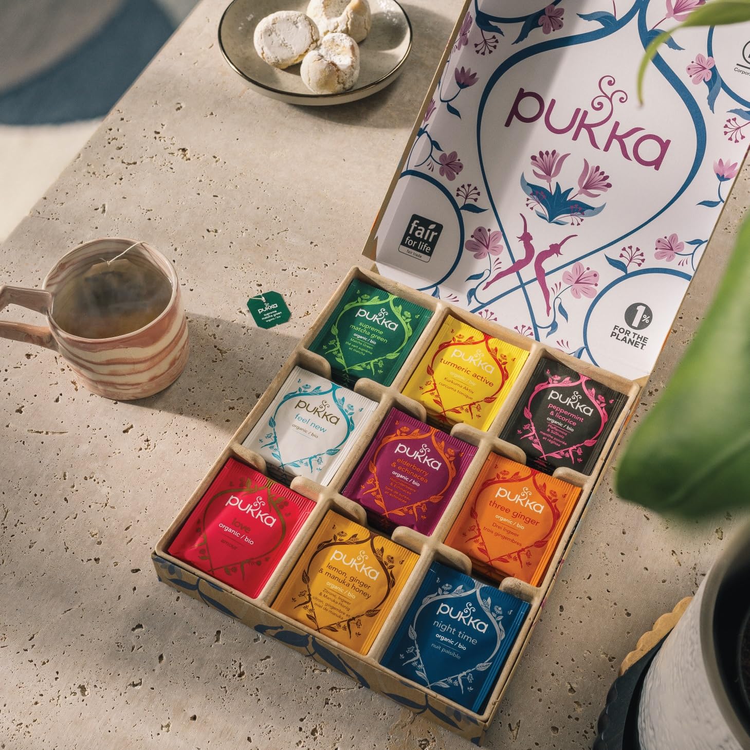 Pukka Bio Tee Geschenkset 45 Beutel 9 Sorten Kraeutertee Teemischung