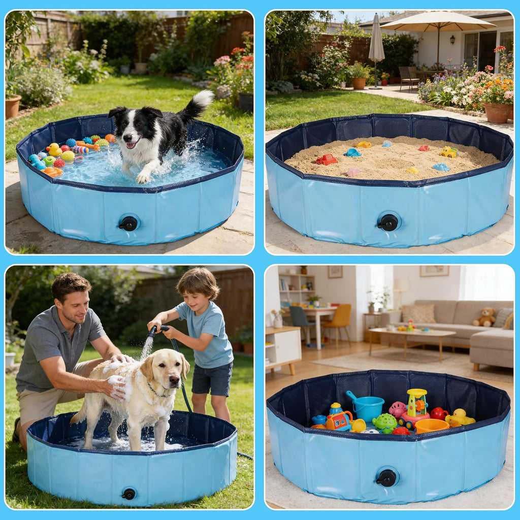 Faltbarer Hundepool 160x30 cm Hundebadewanne Planschbecken Baellebad