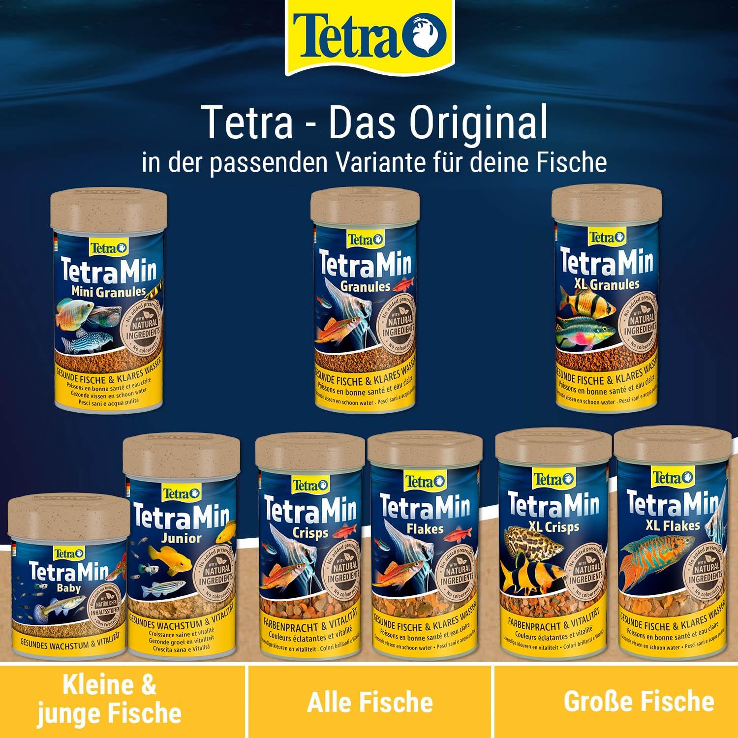 TetraMin XL Flockenfutter 1 L Dose fuer groessere Zierfische gesundes Wachstum