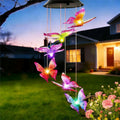 Schmetterling Solarlampe haengend fuer Garten Balkon wetterfest - Solar Windspiel