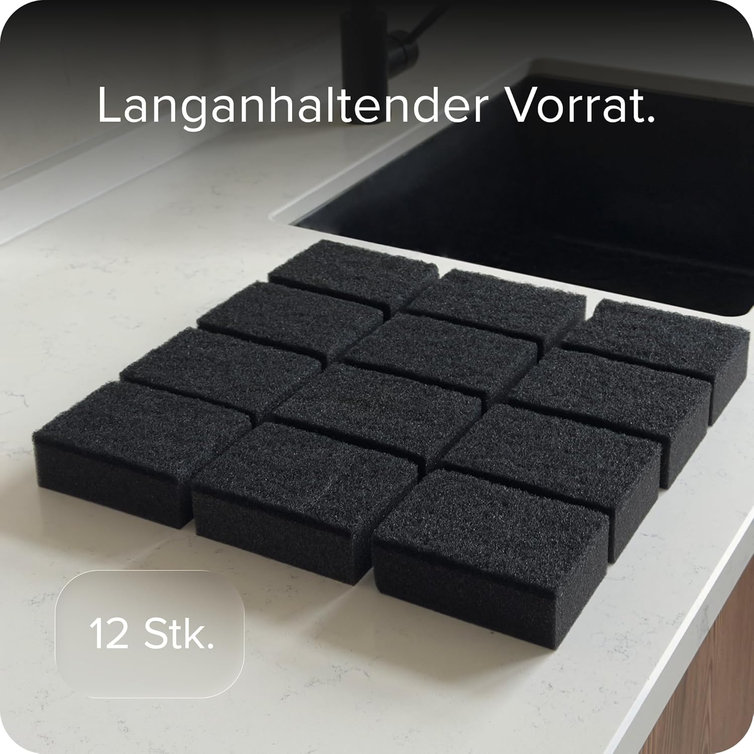 12er Set Kuechenschwamm Schwarz Spuelschwamm Geschirrschwamm