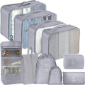 Packwuerfel 10er Set Koffer Organizer Reise Zubehoer Grau - Taschen Organizer