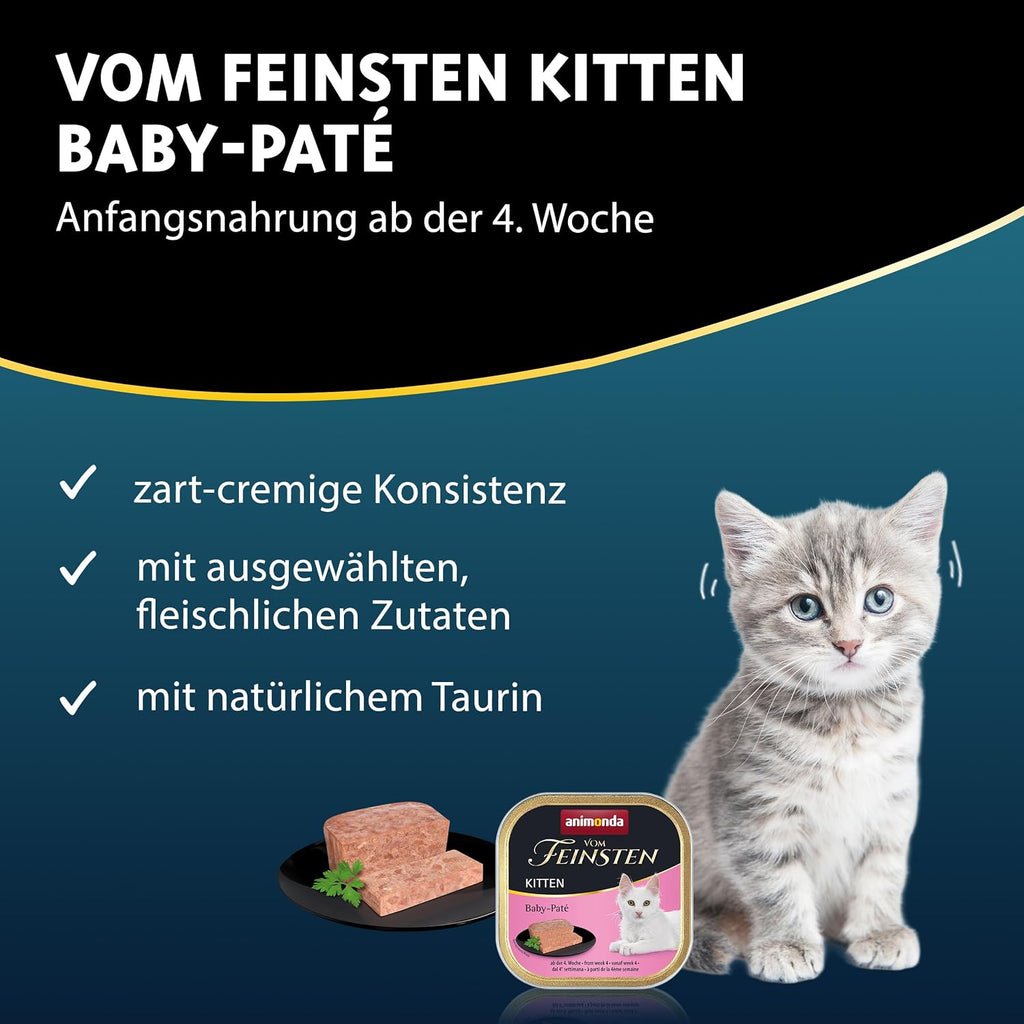 animonda Vom Feinsten Kitten Paté, Nassfutter fuer Kaetzchen, verschiedene So