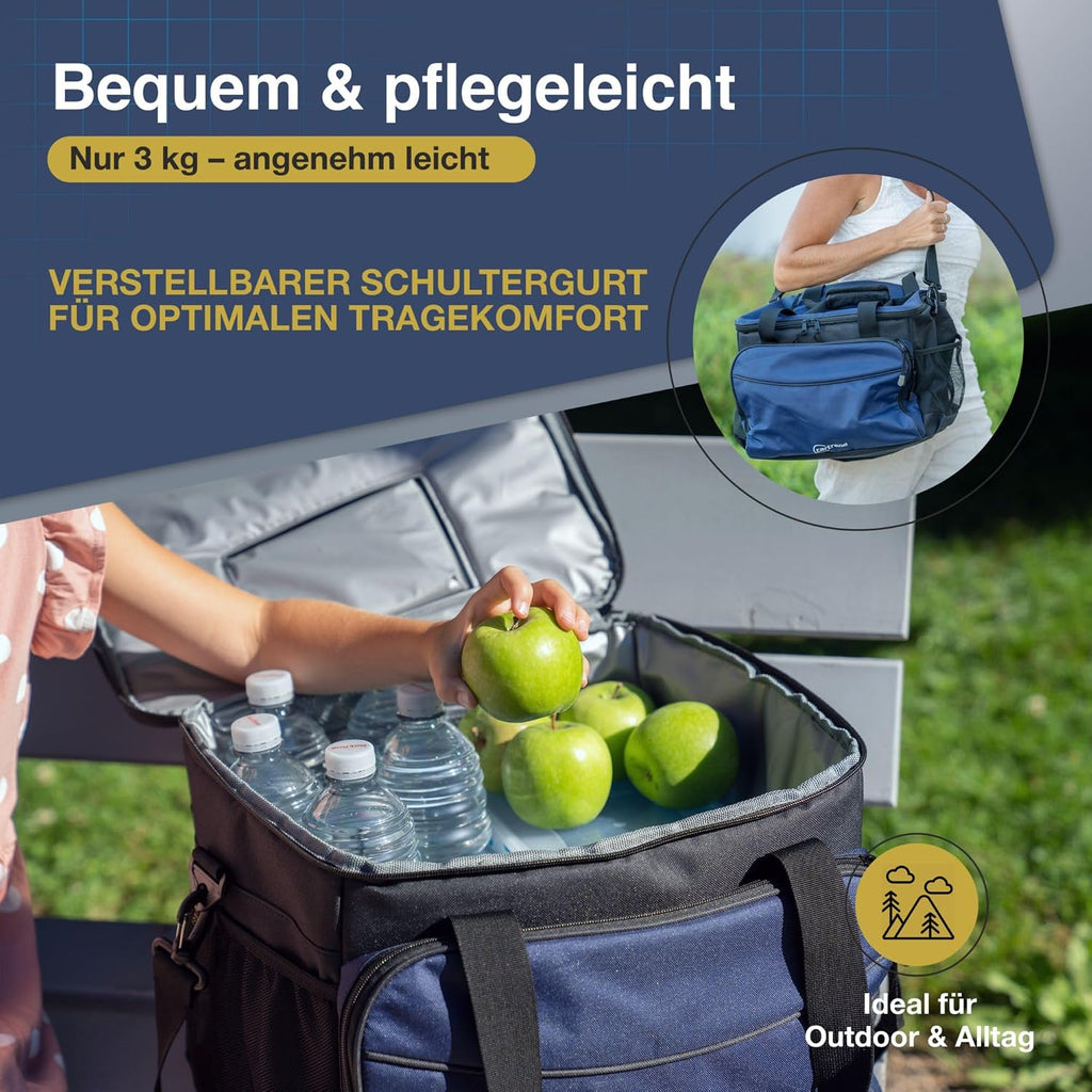 cartrend Kuehltasche mit 12V KFZ-Anschluss 1,5 m Schultergurt Taschen