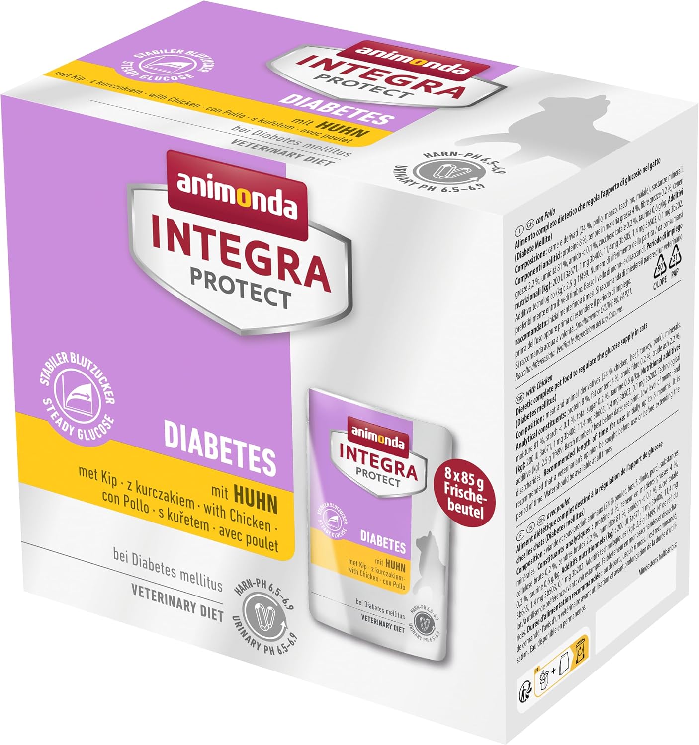 animonda INTEGRA PROTECT Katzenfutter nass Diabetes Huhn 8x85g Diaet
