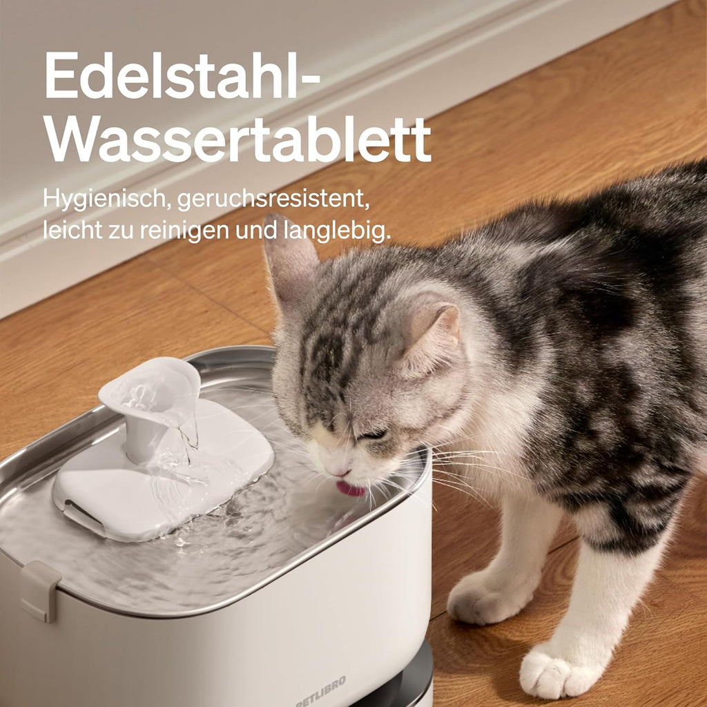 PETLIBRO Kabelloser Katzenbrunnen mit Akku 5000mAh, bewegungsmelder, leise 23dB
