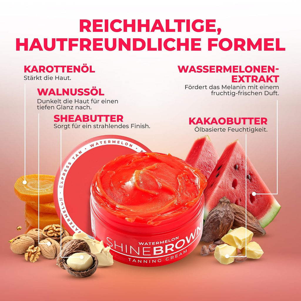 BYROKKO Shine Brown 200 ml Braeunungsbeschleuniger Creme fuer Sonne und Solarium