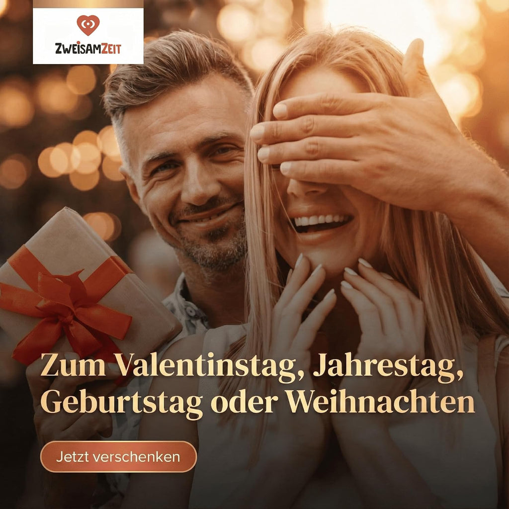 Zweisamzeit Kartenspiel fuer Paare mit Aufgaben und Fragen Valentinstag