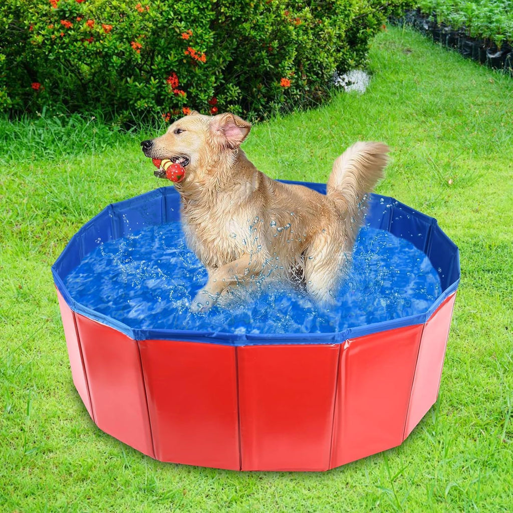 Faltbarer Hundepool 50x8 cm PVC Planschbecken fuer kleine und grosse Hunde