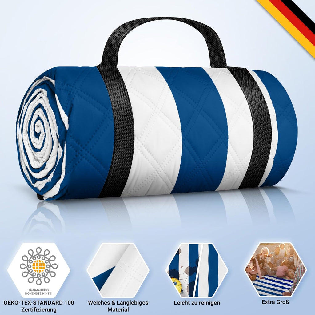HOEL Picknickdecke 200x200 cm wasserabweisend isoliert gepolstert XXL