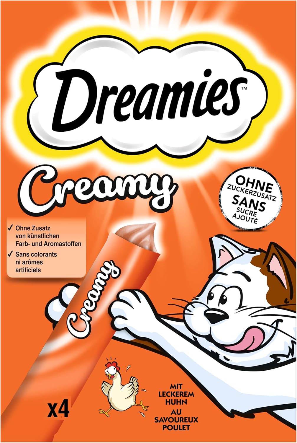 Dreamies Creamy Katzenleckerlis mit Katzenminze und Kaese - verschiedene