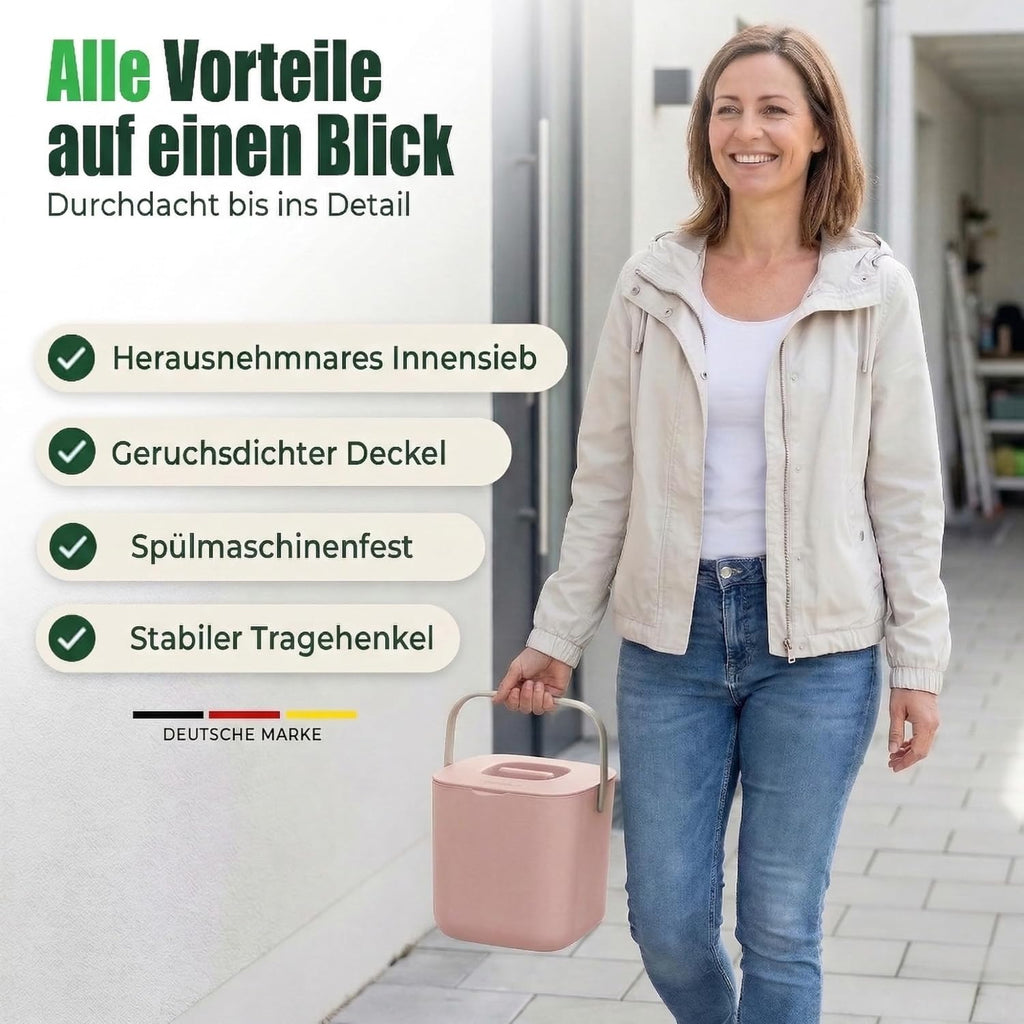 Komposteimer Kueche mit Deckel Biomuelleimer Geruchsdichter Behaelter