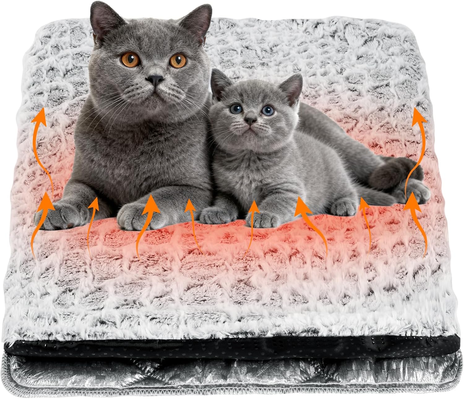 Selbstheizende Hundekatze Decke 60x45 cm, waschbar, thermische Waermematte, Stein
