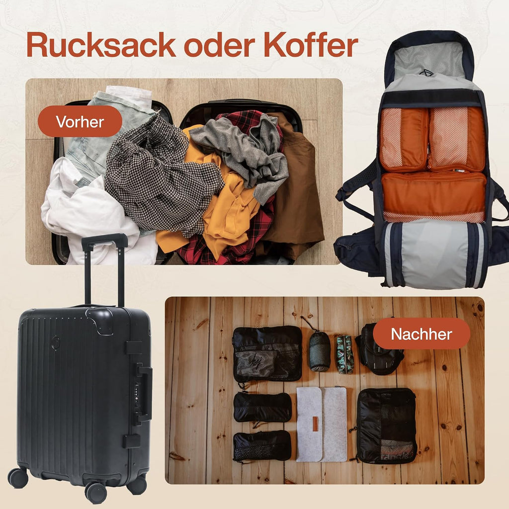 7er Kompressions Packing Cubes Reise-Organizer Set Reisebeutel Packtaschen