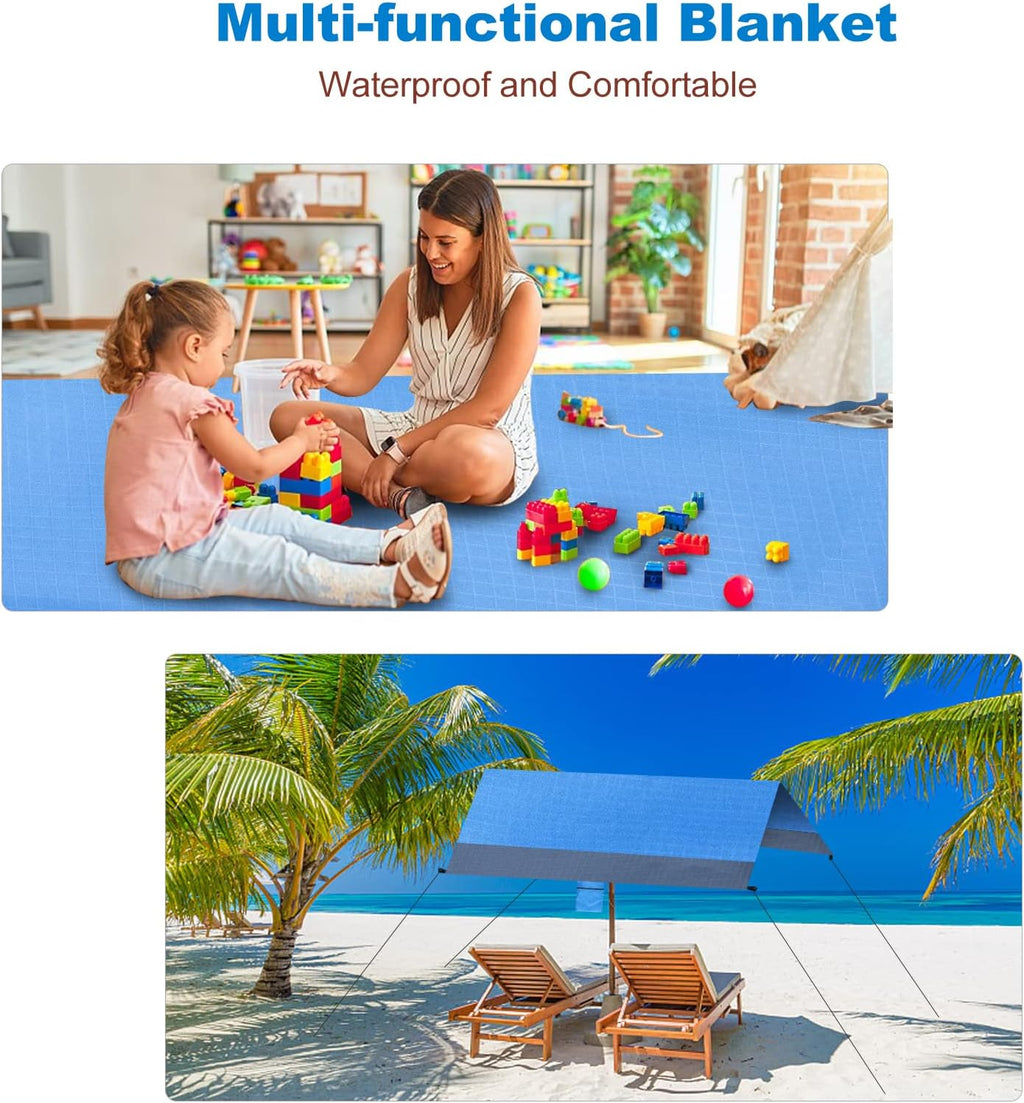 Dijia Sandfreie Stranddecke 230×200 cm mit 2 Reissverschlusstaschen & Tasche