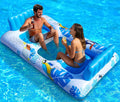 Luxfero Aufblasbare Poolmatratze 220x110 cm fuer 2 Personen mit Getraenke- und Han