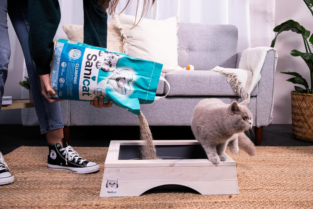 Sanicat Klumpstreu 10 L mit Marseille Duft Geruchsstop Katzenstreu