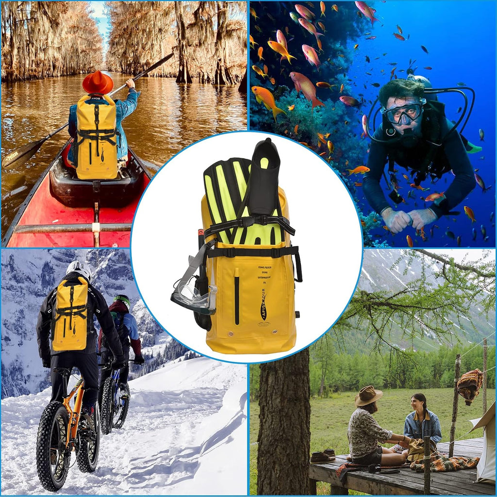 wasserdichter Drybag Rucksack mit Rollverschluss Unisex Gelb