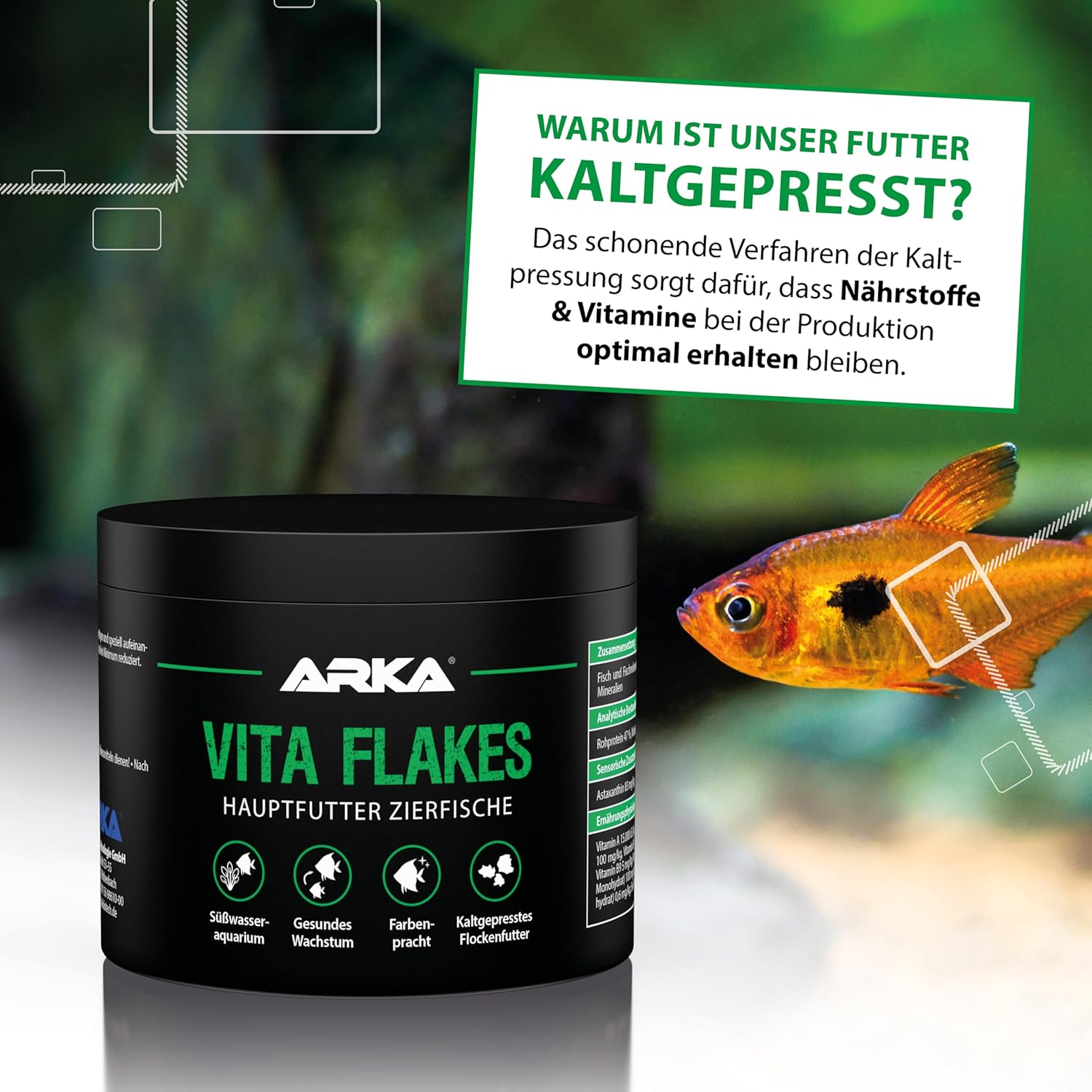 ARKA Vita Flakes Flockenfutter Zierfische kaltgepresst Farbenpracht