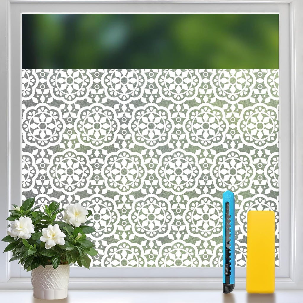Niviy Sichtschutzfolie Schmetterling 59,5x200 cm statisch Milchglas Matt Weiss