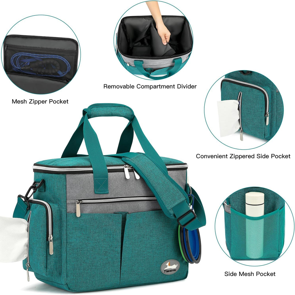 Hundetragetasche Reisetasche Flugzeug geeignet mit 2 Futtertaschen, 2 Napf, Fuett