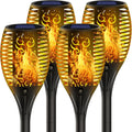 Solarlampen Aussen 4er Set 33 LED Solarfackeln flackernde Flamme IP65