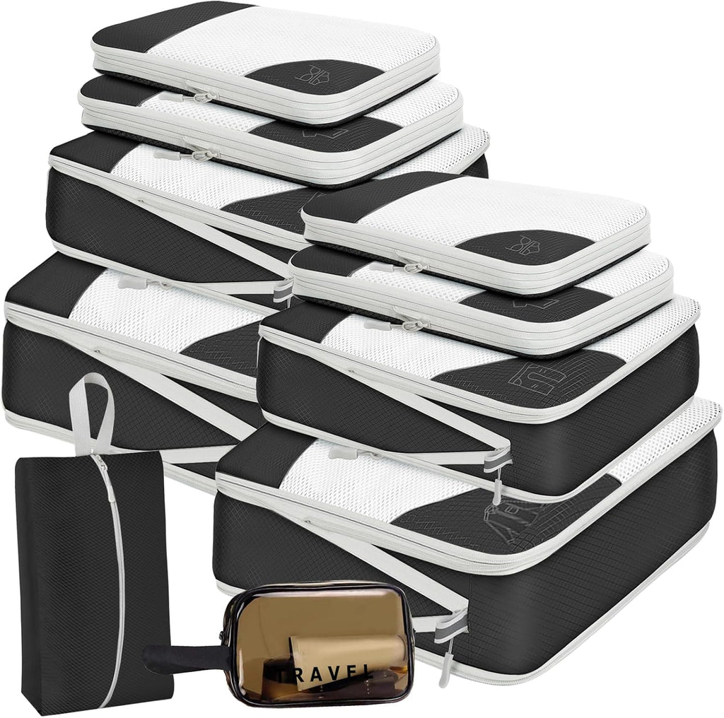 10er Pack Kompressions Packing Cubes Koffer Organizer Reise-Set