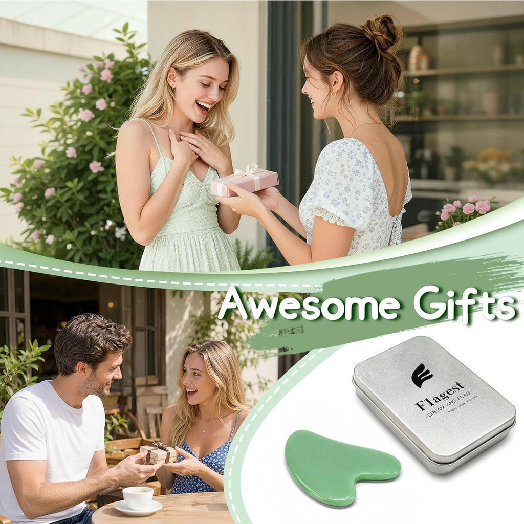 Flagest Gua Sha Rosenquarz Herzform Gesichtsmassage Anti Falten Tool