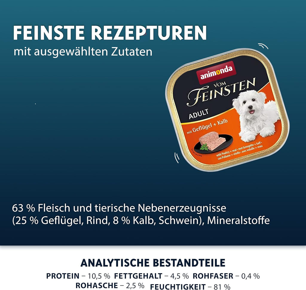 Animonda Vom Feinsten Adult Hundenassfutter 22 x verschiedene Sorten