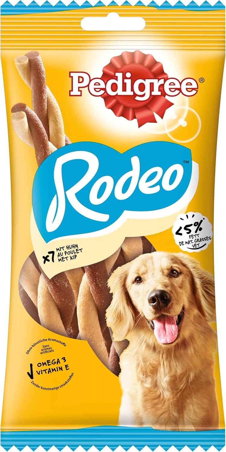 Pedigree Rodeo Sticks Hundesnacks Bacon & Huhn 10 x 7 Stueck verschiedene Sorten
